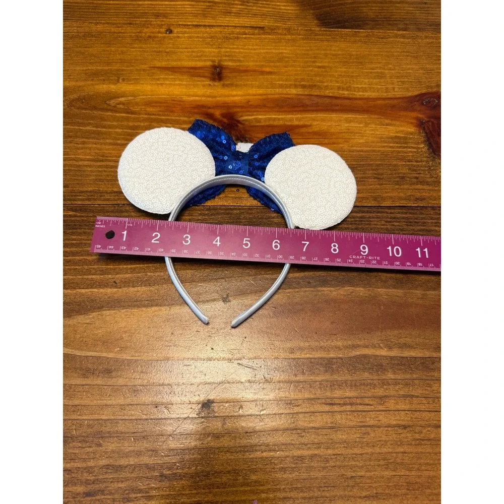 Disney Cruise Inspired Minnie Mouse Ears Headband Navy Blue Nautical Excellent